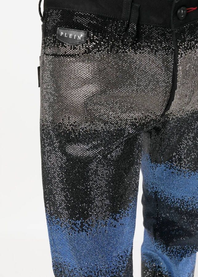 Philipp Plein Jeans verfraaid met kristallen Zwart