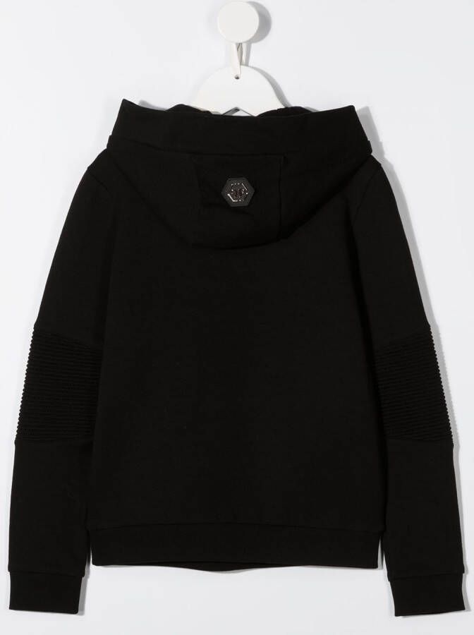 Philipp Plein Junior Hoodie met logoprint Zwart
