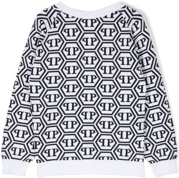 Philipp Plein Junior Intarsia sweater Zwart