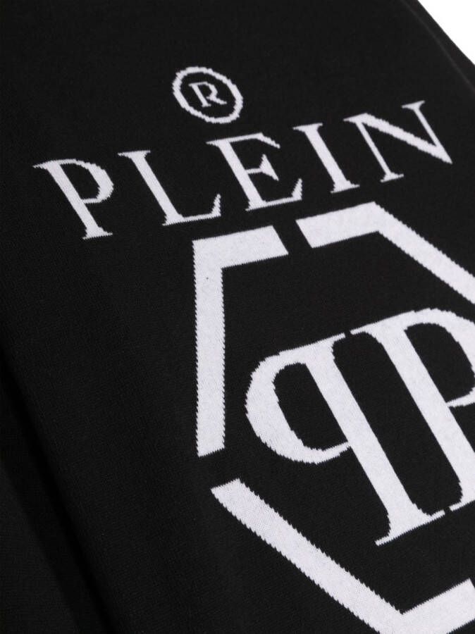 Philipp Plein Junior Intarsia trui Zwart