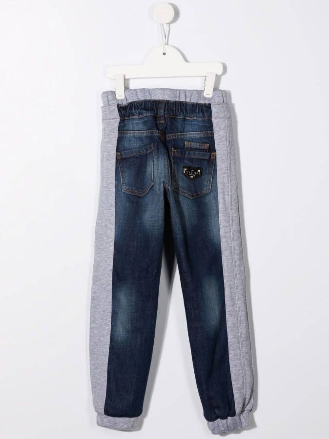 Philipp Plein Junior Jeans met trekkoordtaille Blauw