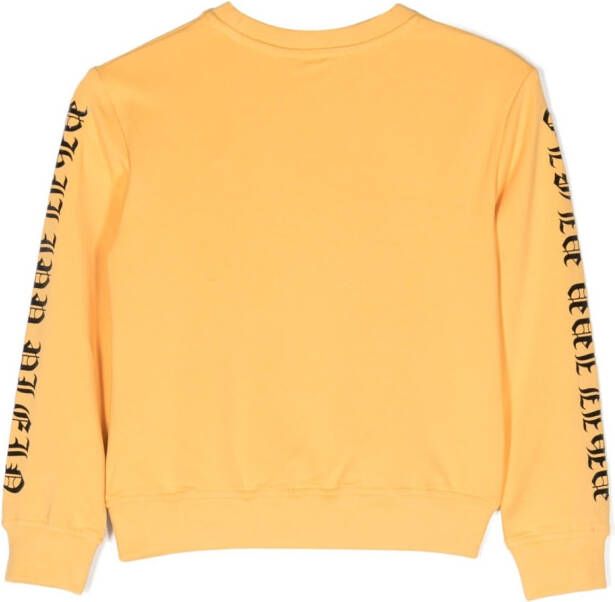 Philipp Plein Junior Sweater met logoprint Geel