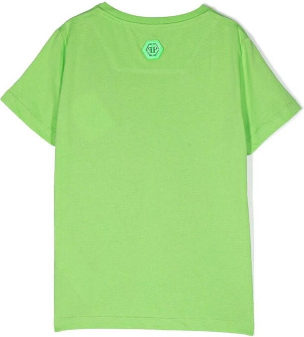 Philipp Plein Junior T-shirt met logoprint Groen