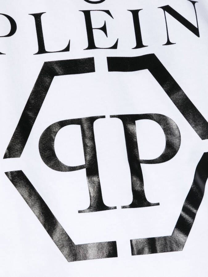 Philipp Plein Junior T-shirt met logoprint Wit