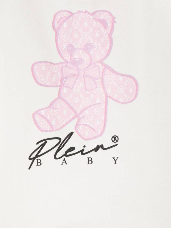 Philipp Plein Junior Mini-jurk met teddybeerprint Wit