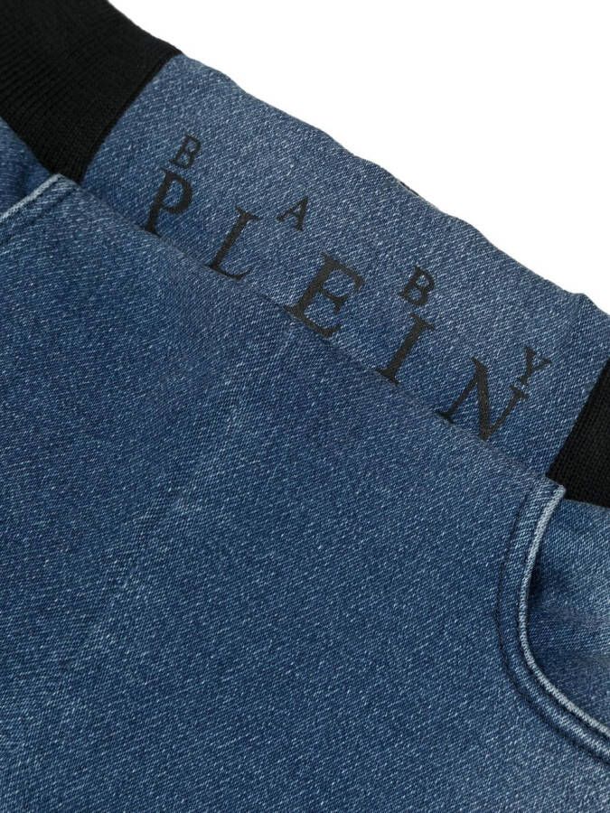 Philipp Plein Junior Jeans met logo Blauw