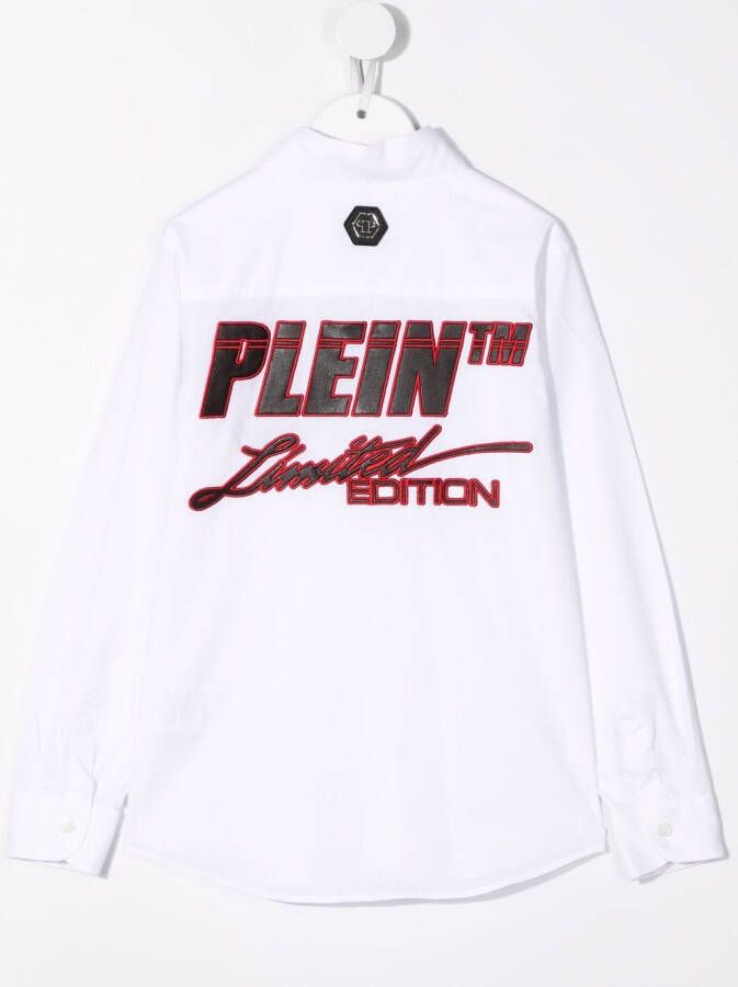 Philipp Plein Junior Shirt met borduurwerk Wit