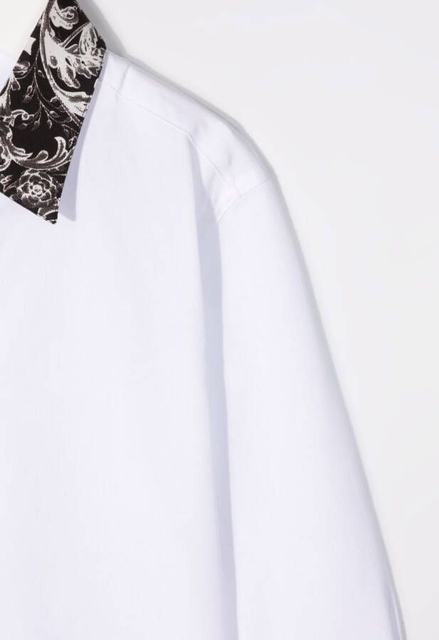 Philipp Plein Junior Shirt met contrasterende kraag Wit