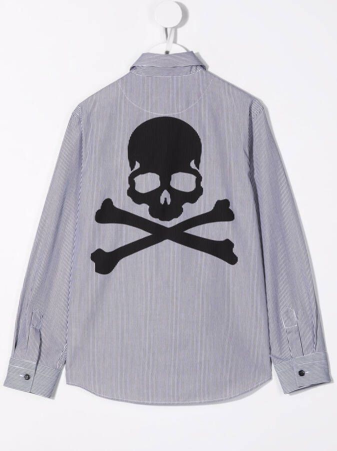 Philipp Plein Junior Shirt met doodskopdetail Zwart