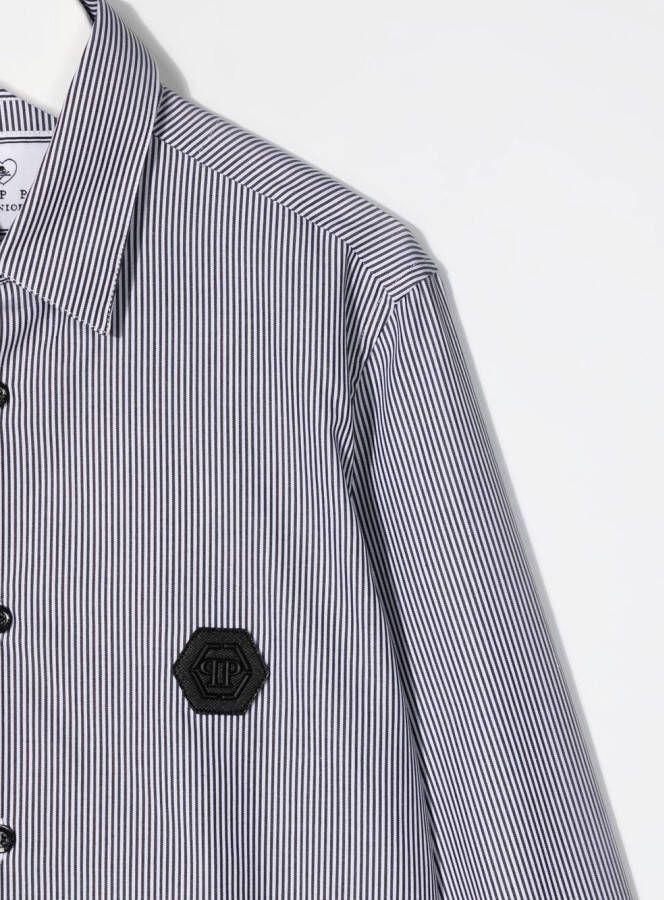 Philipp Plein Junior Shirt met doodskopdetail Zwart