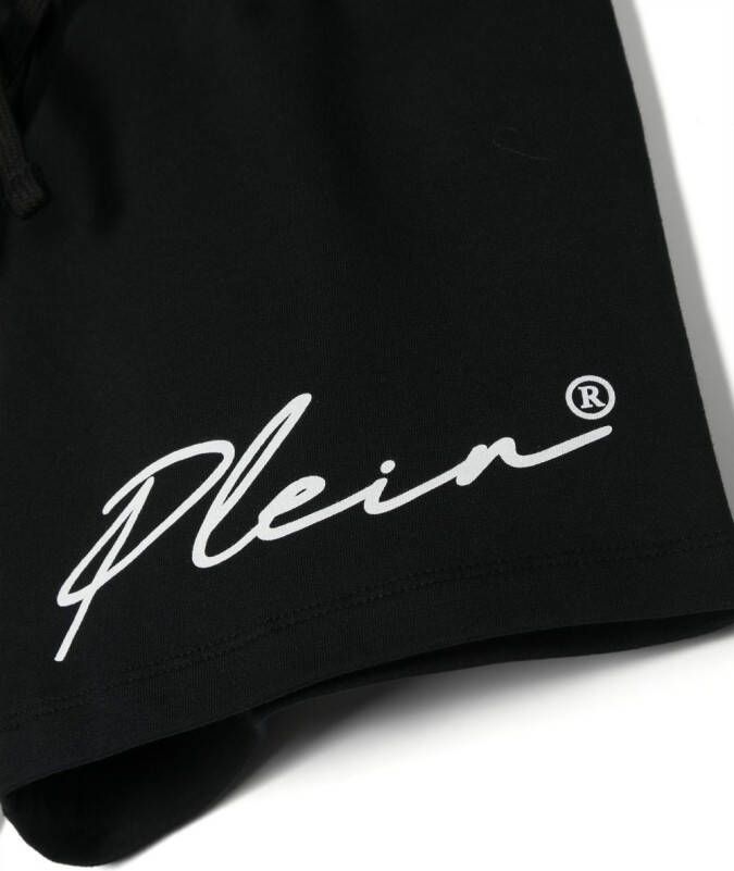 Philipp Plein Junior Shorts met logo Zwart