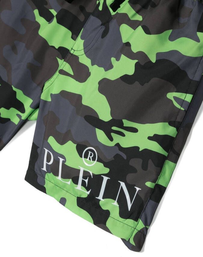 Philipp Plein Junior Shorts met print Groen