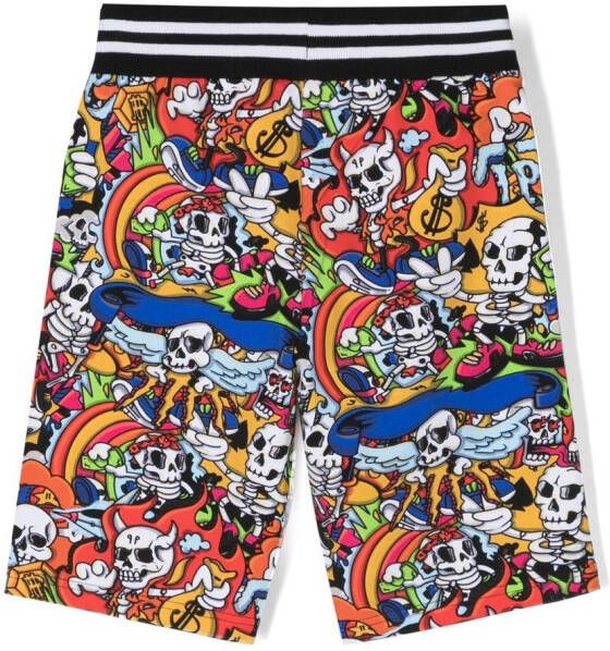 Philipp Plein Junior Shorts met print Zwart
