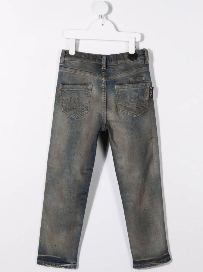 Philipp Plein Junior Straight jeans Blauw