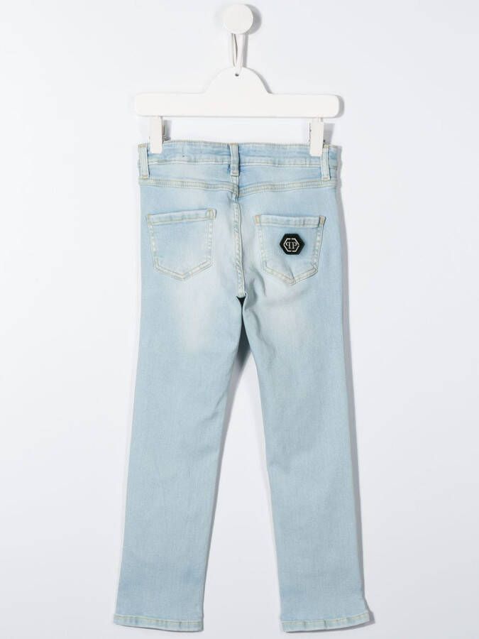 Philipp Plein Junior Straight jeans Blauw