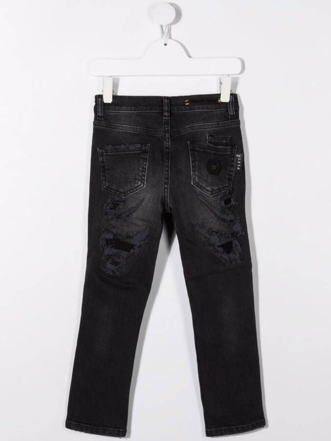 Philipp Plein Junior Straight jeans Zwart