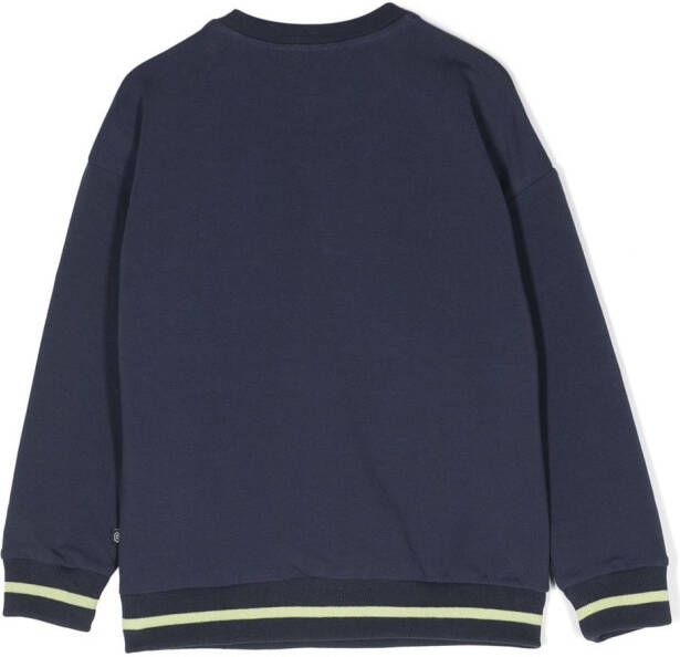 Philipp Plein Junior Sweater met logoprint Blauw
