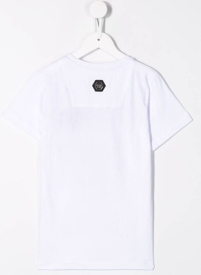 Philipp Plein Junior T-shirt met doodskop Wit