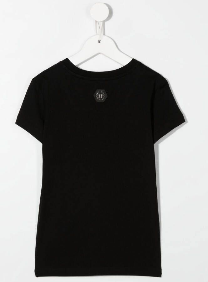 Philipp Plein Junior T-shirt met logo Zwart
