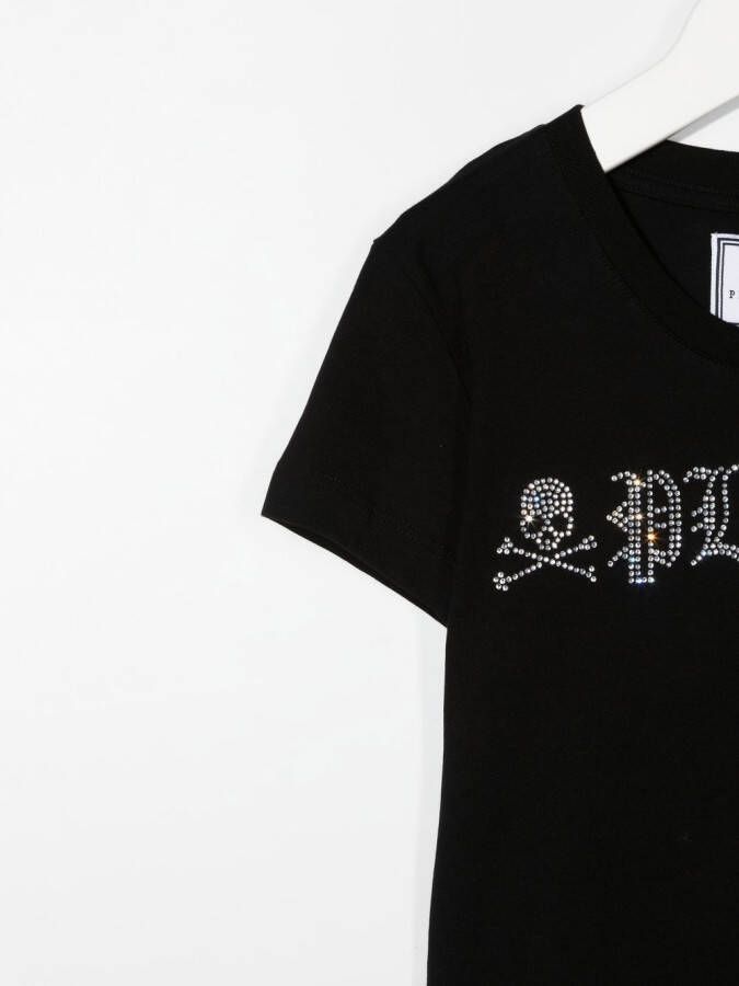Philipp Plein Junior T-shirt met logo Zwart