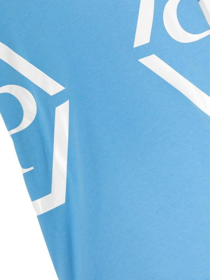Philipp Plein Junior T-shirt met logoprint Blauw