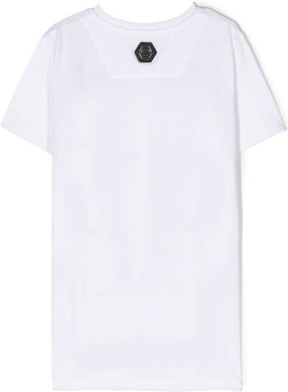 Philipp Plein Junior T-shirt met logoprint Wit