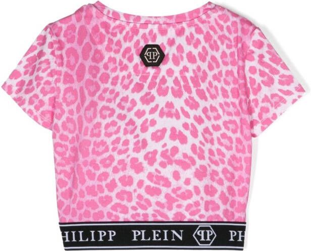 Philipp Plein Junior T-shirt met luipaardprint Roze