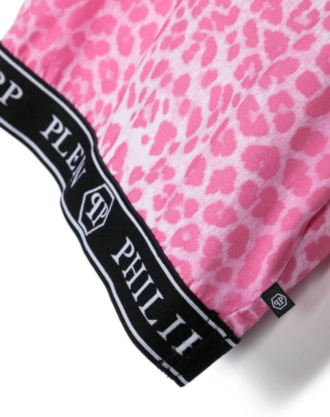 Philipp Plein Junior T-shirt met luipaardprint Roze