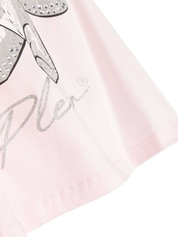 Philipp Plein Junior T-shirt met teddybeerprint Roze