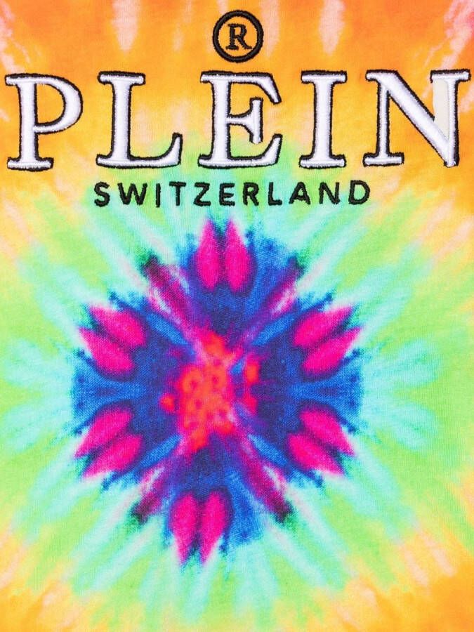 Philipp Plein Junior T-shirt met tie-dye print Paars