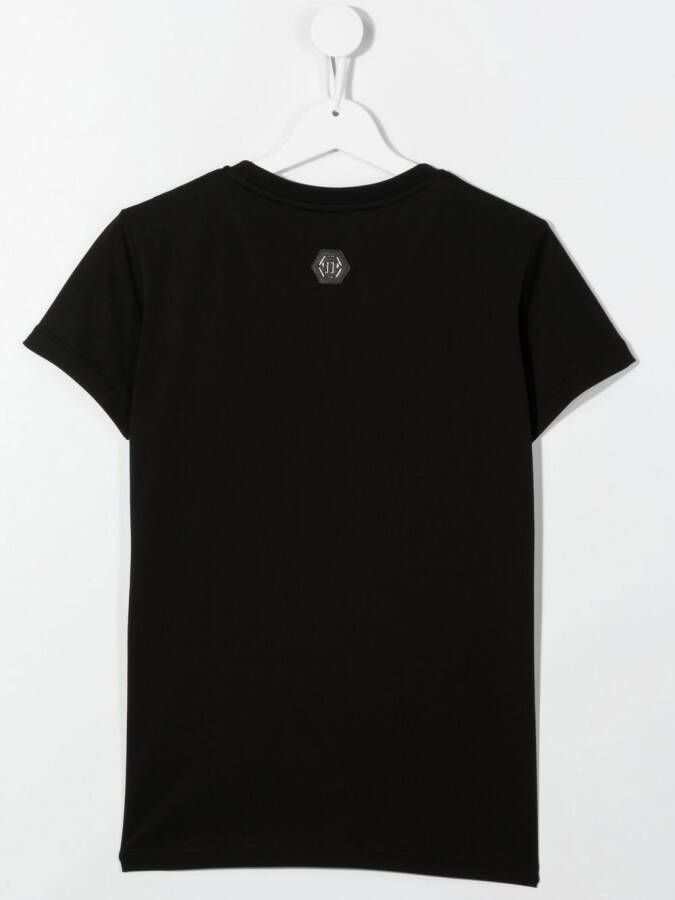 Philipp Plein Junior T-shirt verfraaid met kristallen Zwart