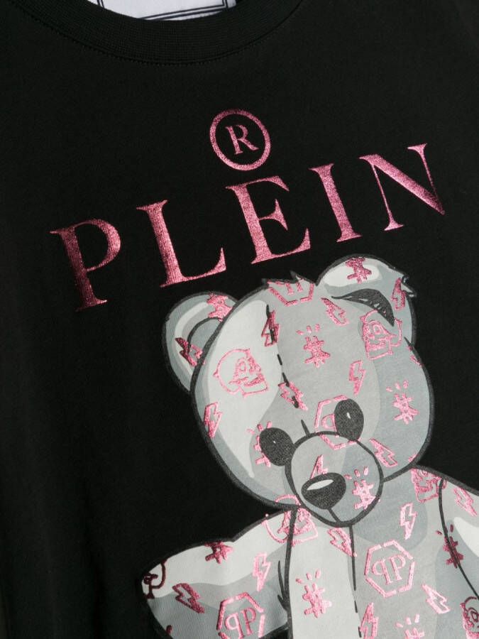 Philipp Plein Junior T-shirt met teddybeerprint Zwart