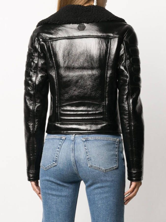 Philipp Plein Lammy motorjack Zwart