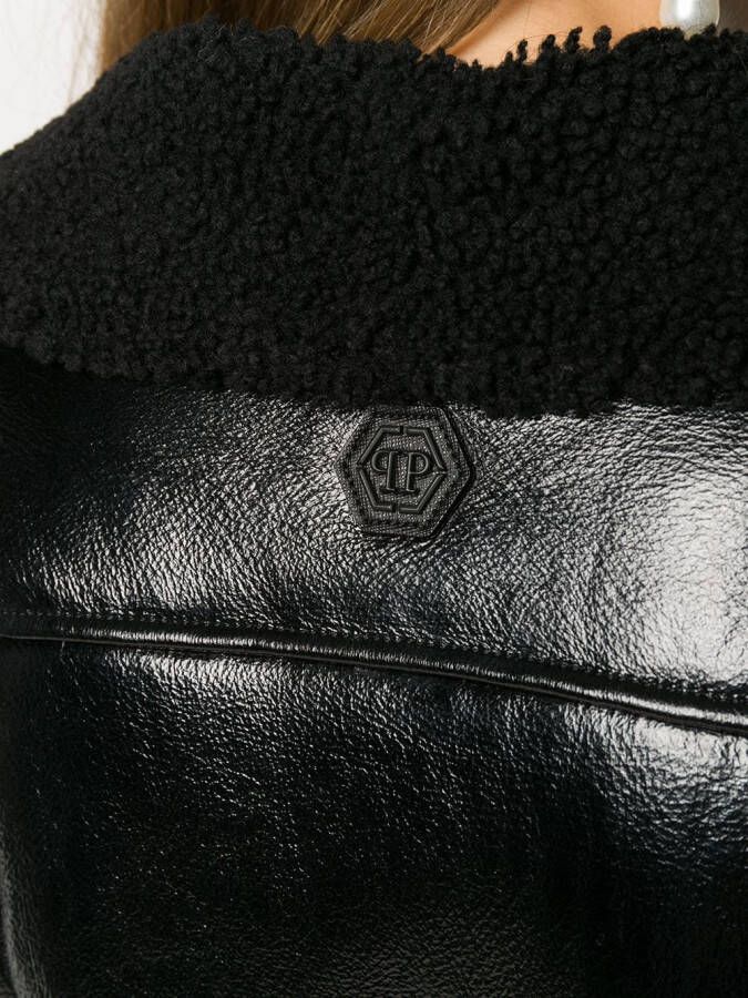 Philipp Plein Lammy motorjack Zwart