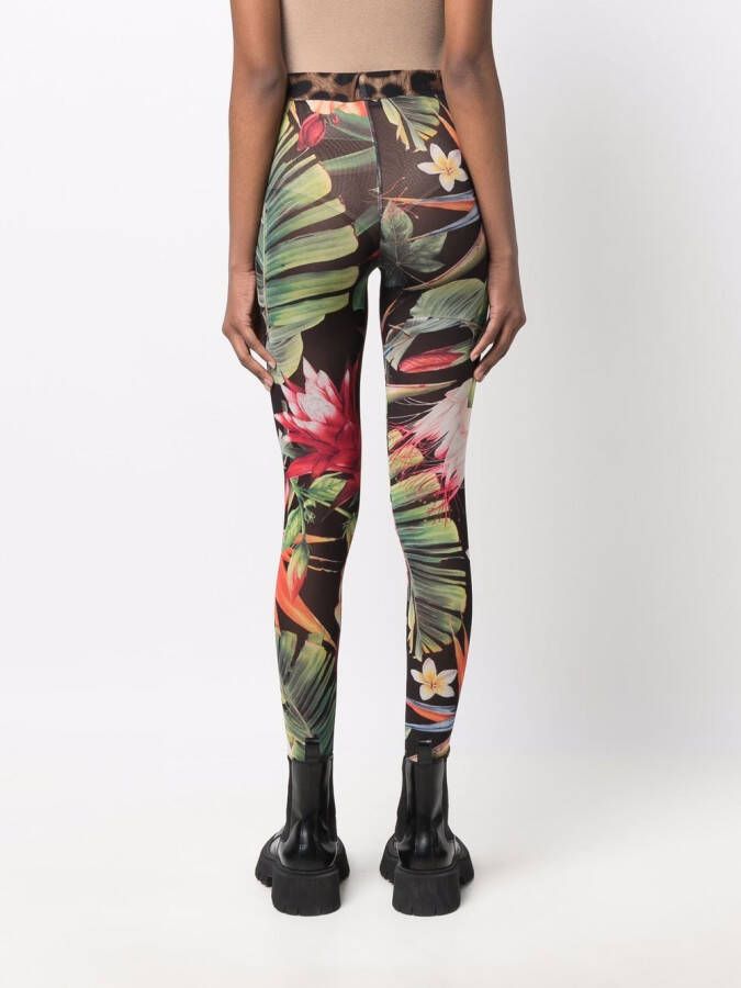 Philipp Plein Legging met bloemenprint Zwart