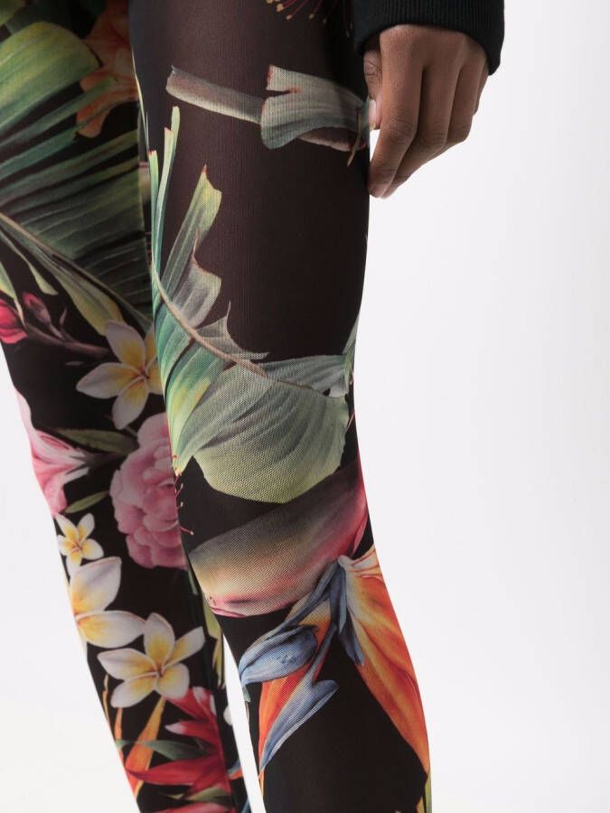 Philipp Plein Legging met bloemenprint Zwart