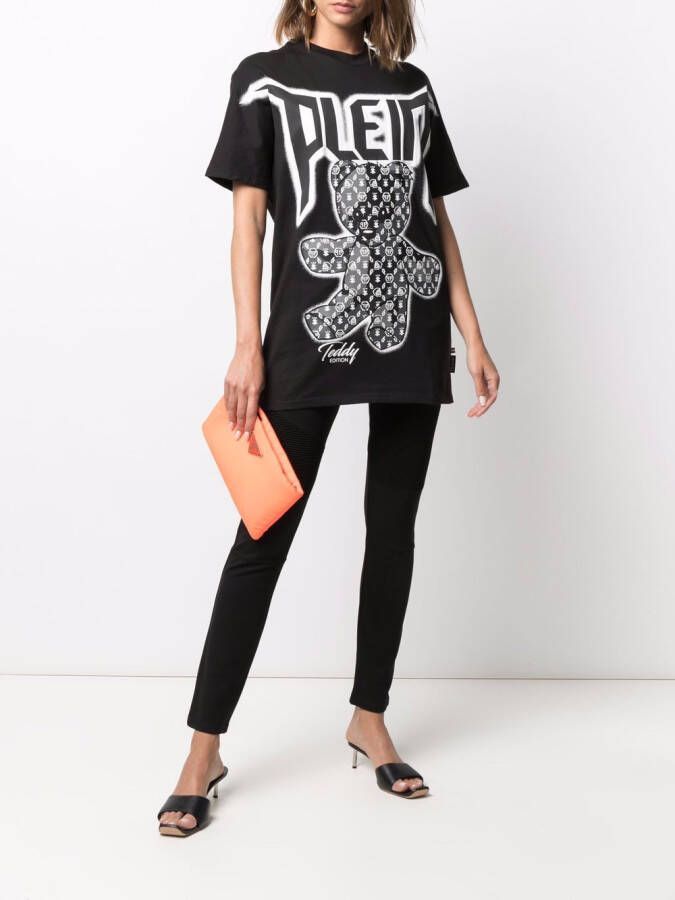 Philipp Plein Legging met geribbeld vlak Zwart