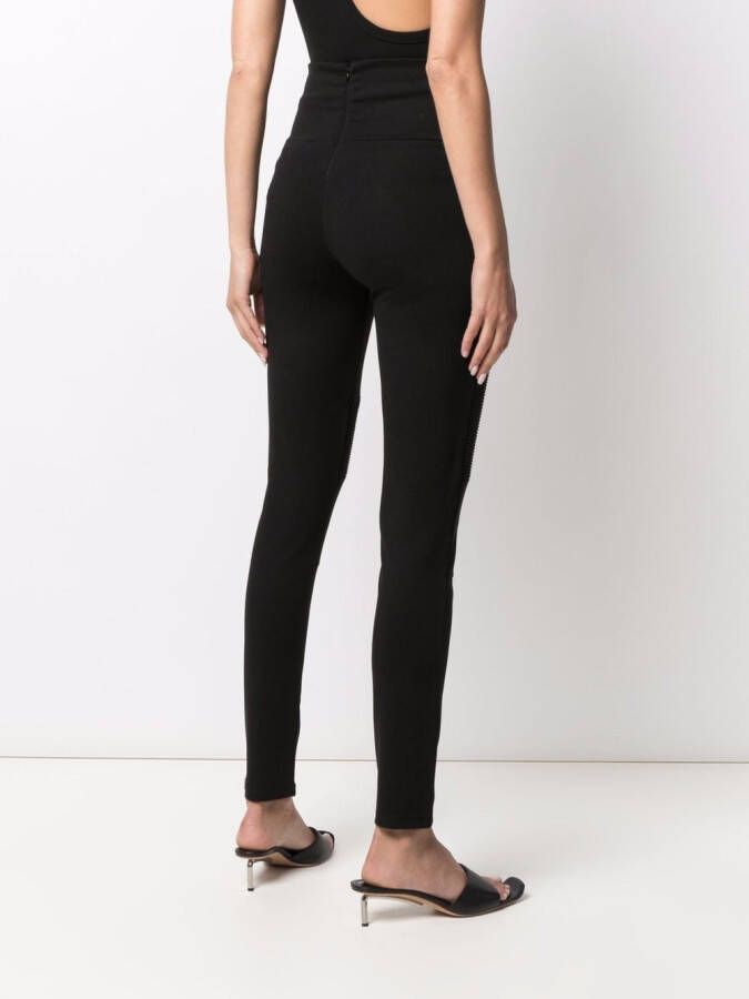 Philipp Plein Legging met geribbeld vlak Zwart