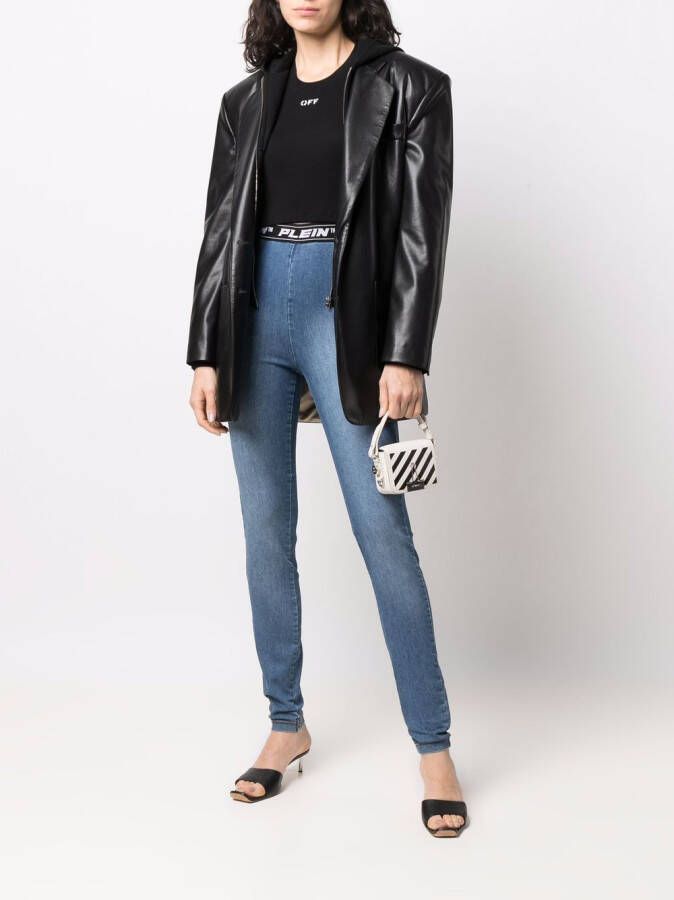 Philipp Plein Legging met logoband Blauw