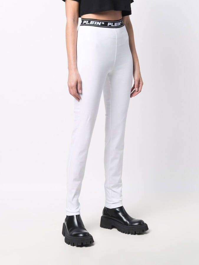 Philipp Plein Legging met logoband Wit