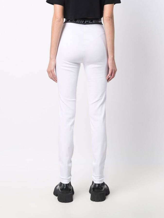 Philipp Plein Legging met logoband Wit