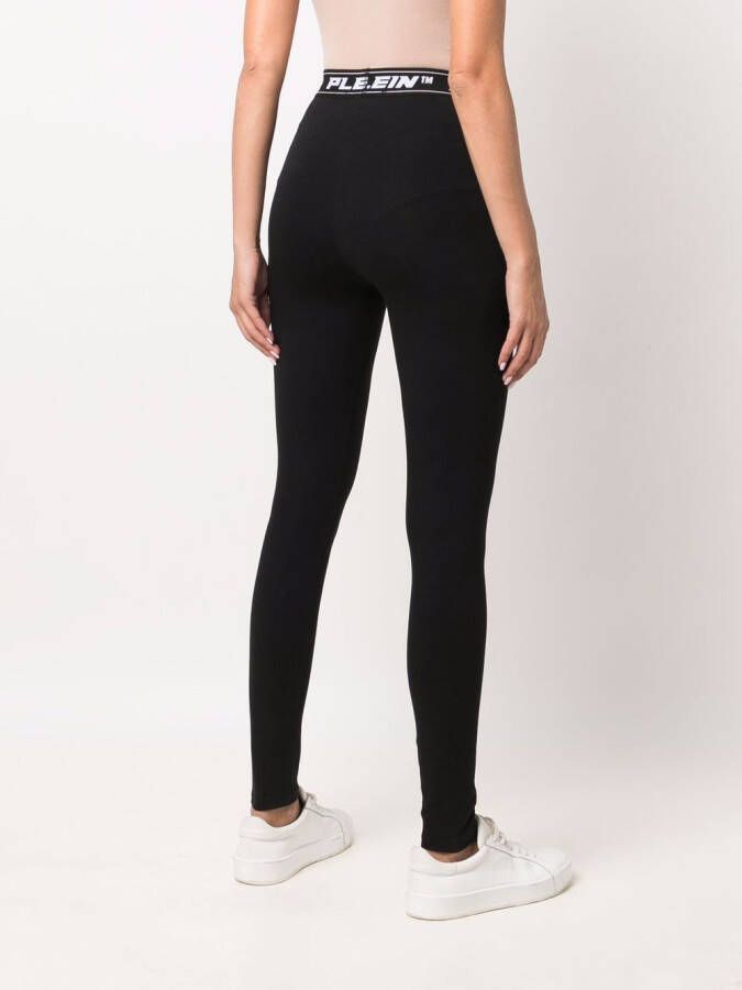 Philipp Plein Legging met logoband Zwart