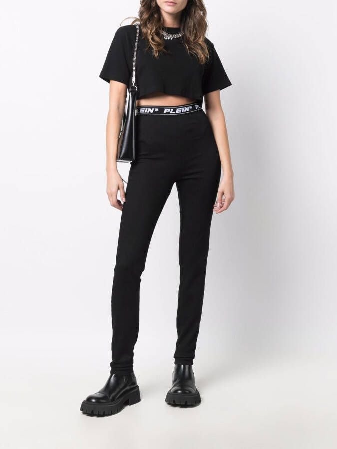 Philipp Plein Legging met logoband Zwart