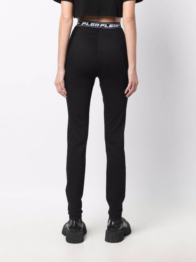 Philipp Plein Legging met logoband Zwart