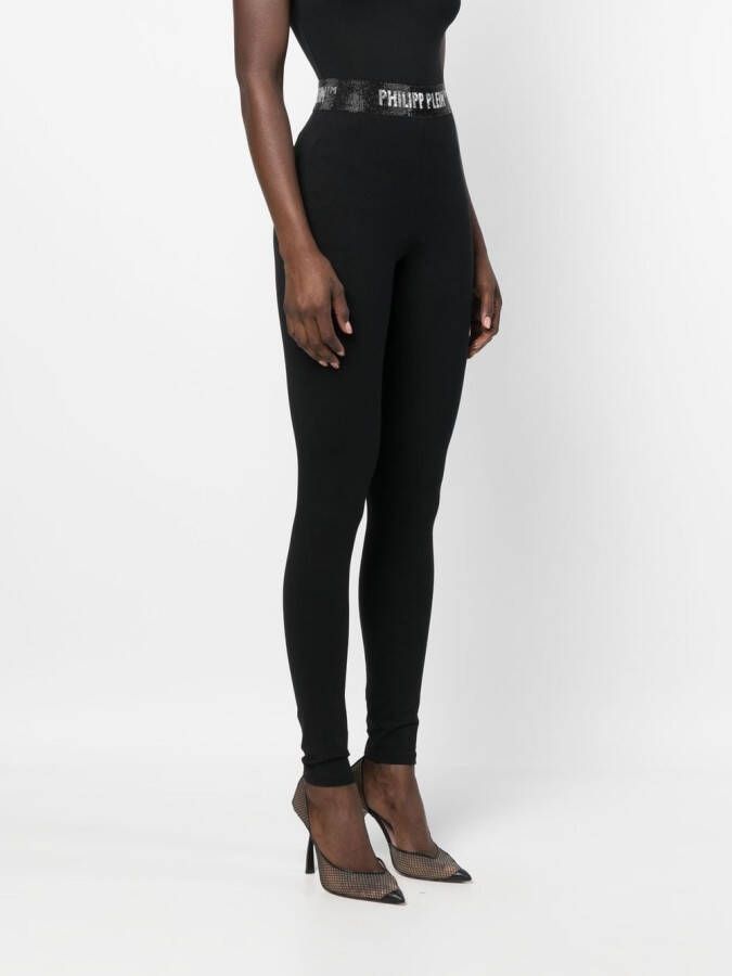 Philipp Plein Legging met logoband Zwart