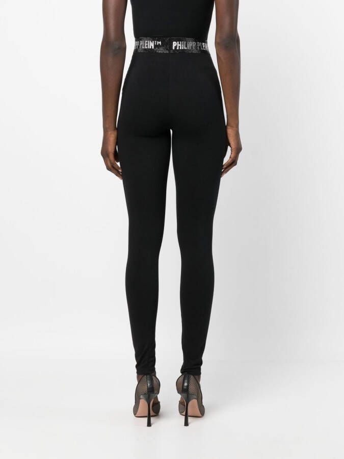 Philipp Plein Legging met logoband Zwart