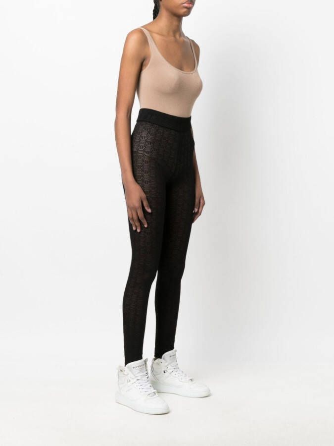 Philipp Plein Legging met monogram Zwart