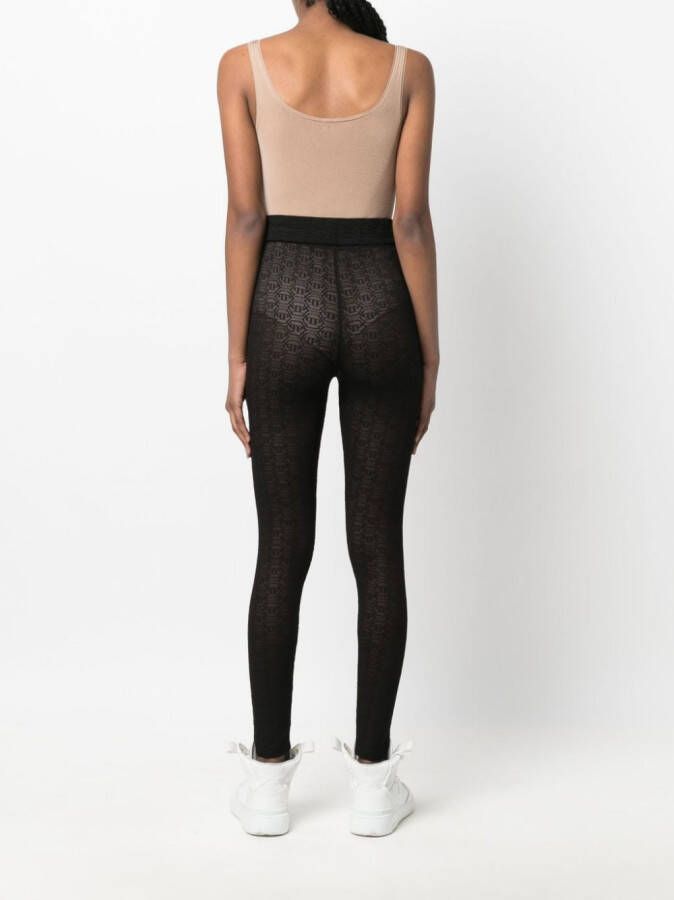 Philipp Plein Legging met monogram Zwart