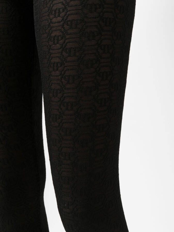 Philipp Plein Legging met monogram Zwart