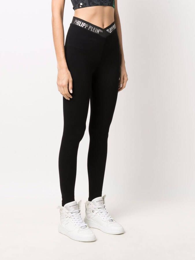 Philipp Plein Legging verfraaid met logo Zwart